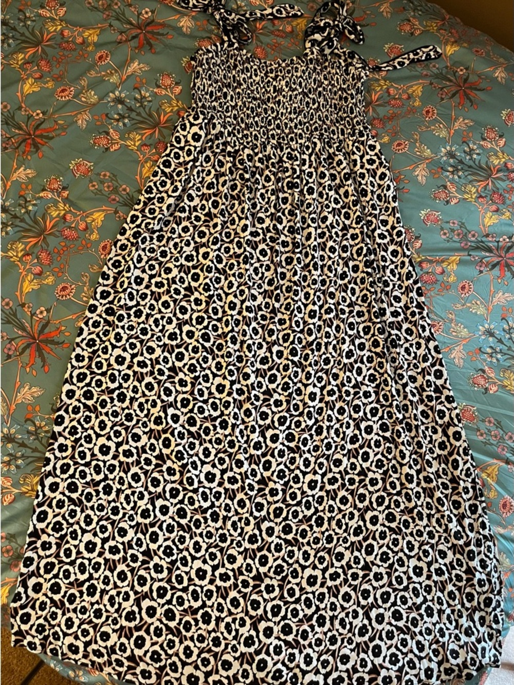 Diane Von Furstenberg Black and White Floral Maxi Dress